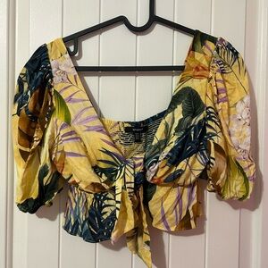 STUDIO F | Yellow Floral Crop Top
